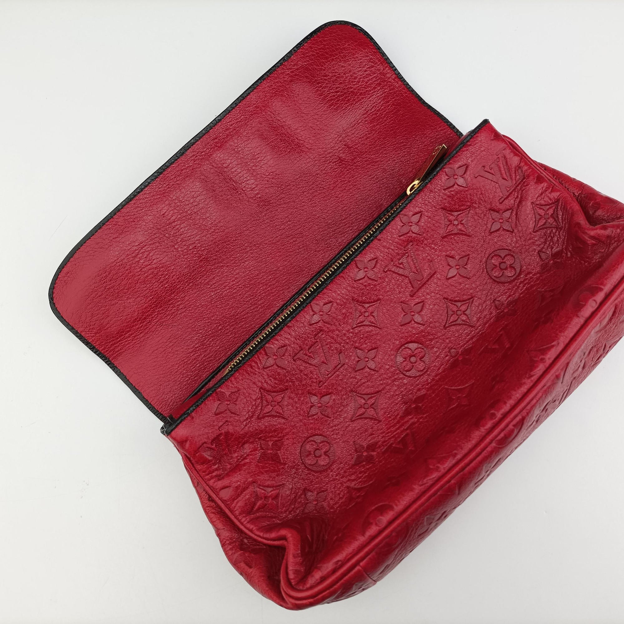 Pre-owned Louis Vuitton Monogram Glossy My Deer Enigme Rouge Monogram Empreinte M40280 clutchbag | stylenewstar