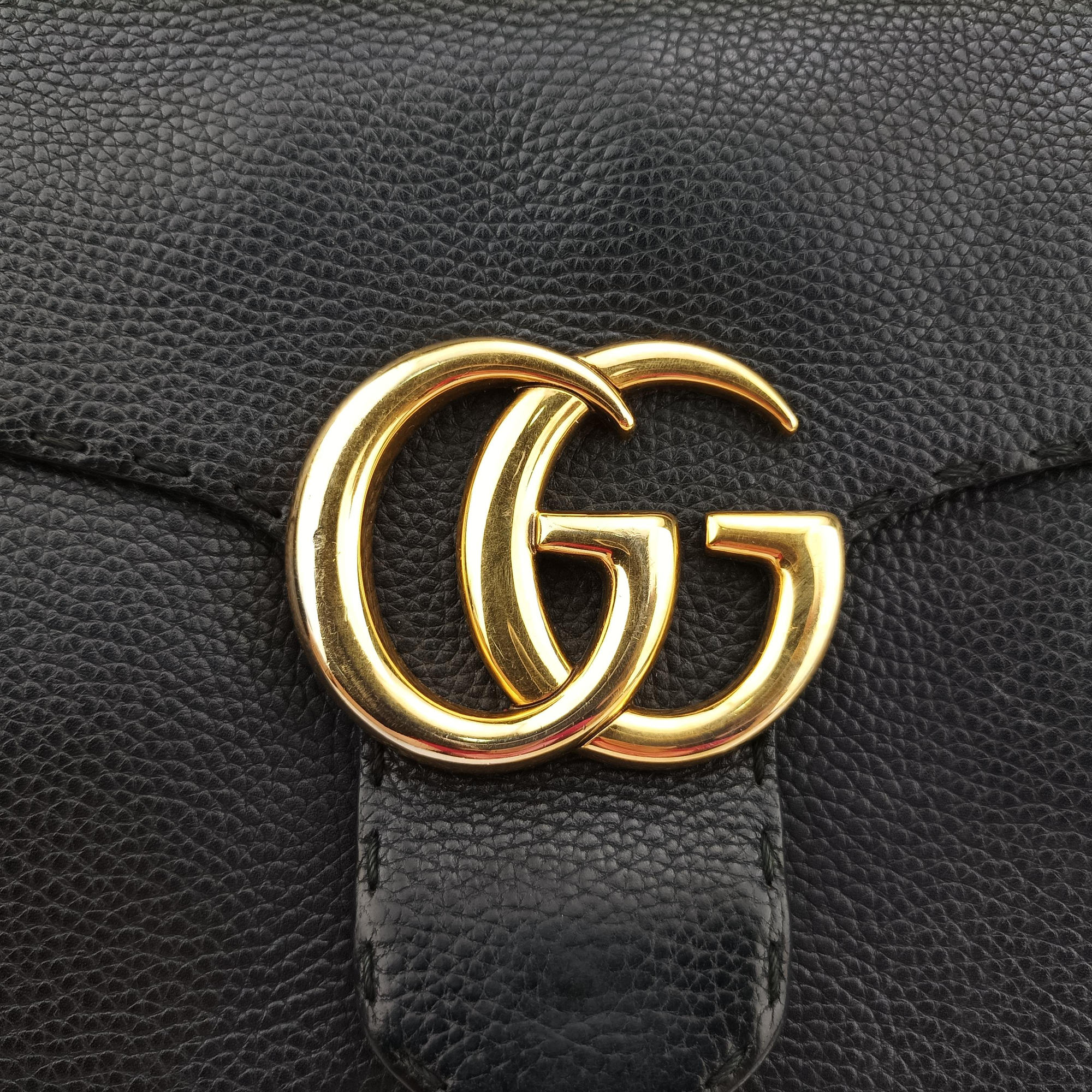 Pre-owned Gucci GG Marmont Black Leather 421890 shoulderbag | stylenewstar