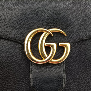 Pre-owned Gucci GG Marmont Black Leather 421890 shoulderbag | stylenewstar
