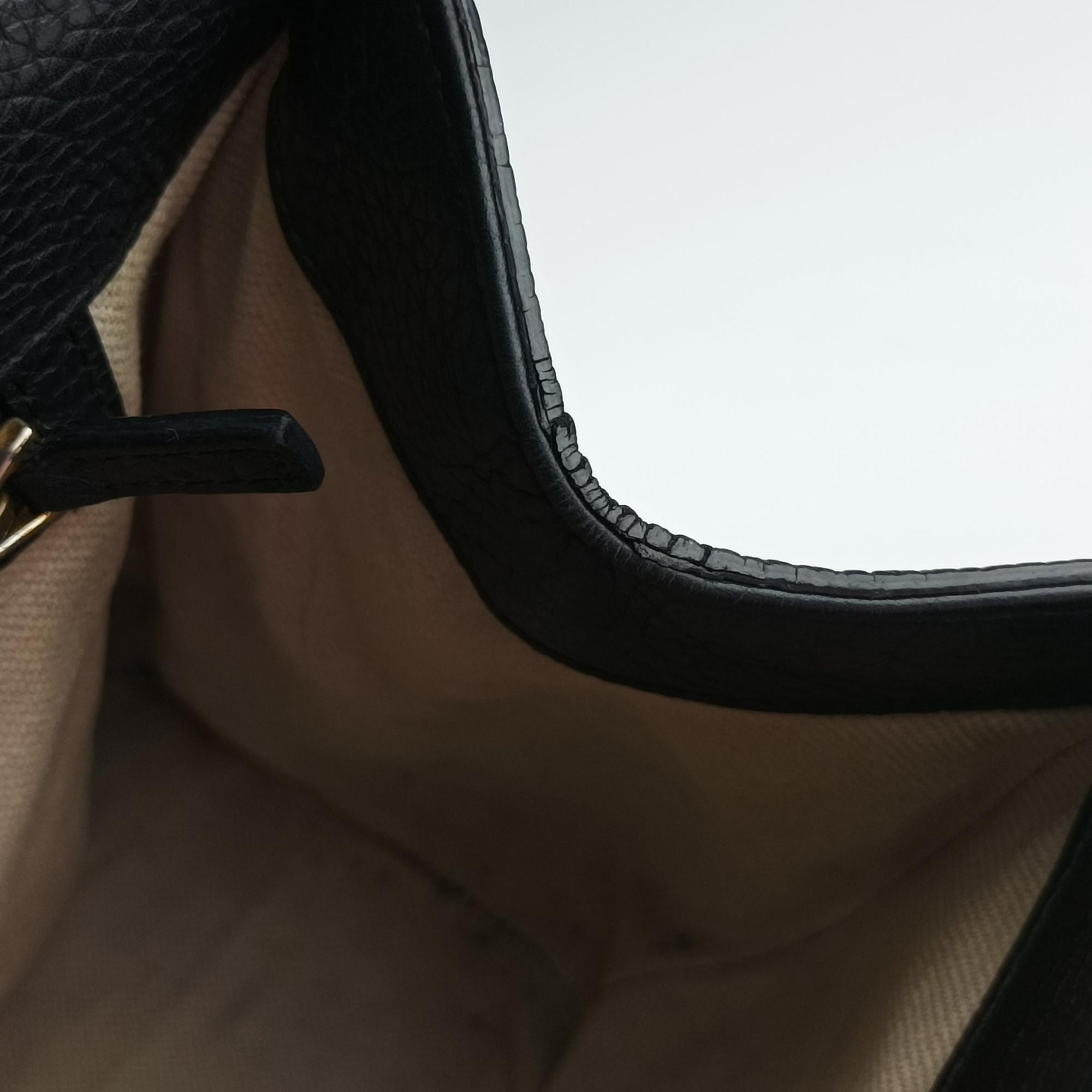 Pre-owned Gucci GG Marmont Black Leather 421890 shoulderbag | stylenewstar