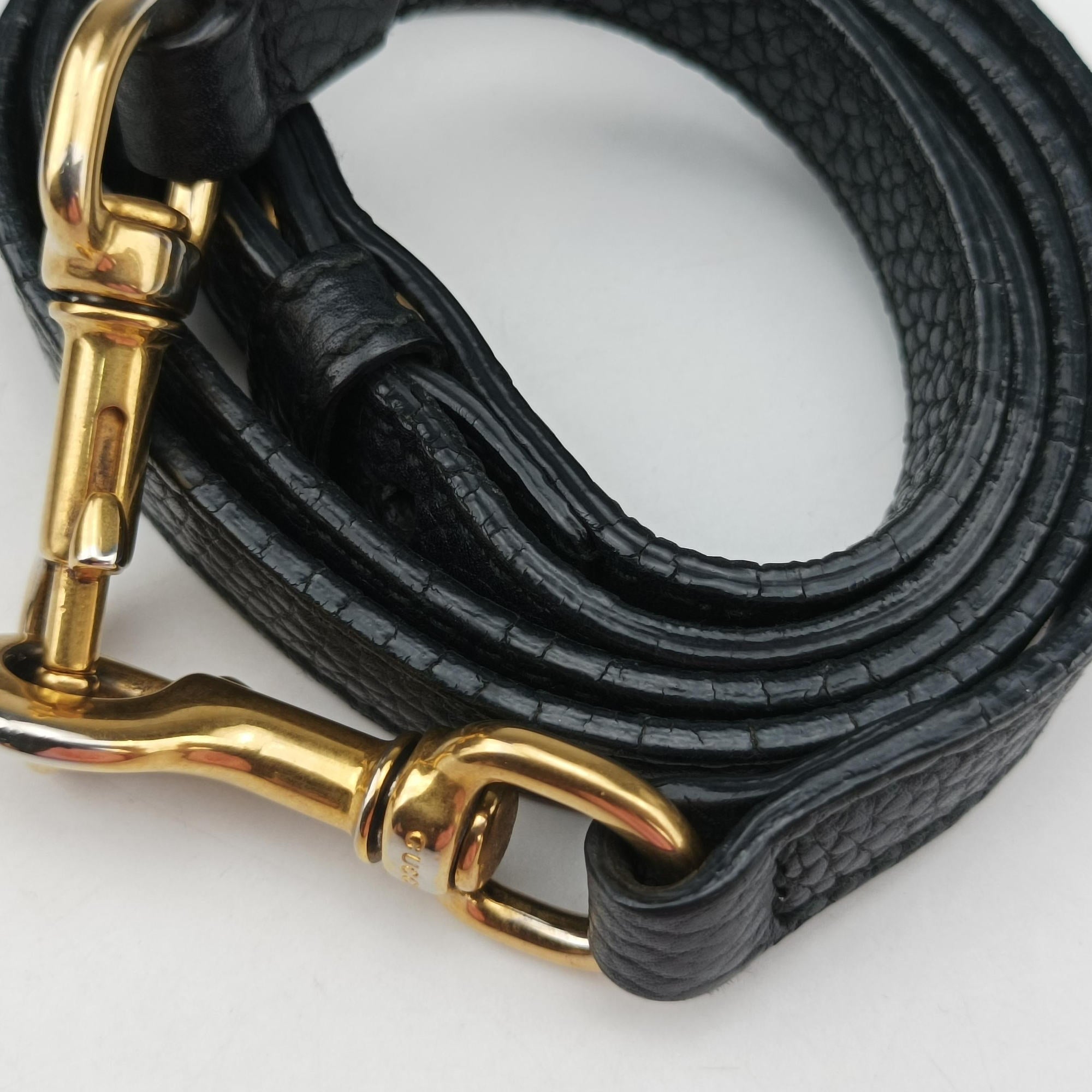 Pre-owned Gucci GG Marmont Black Leather 421890 shoulderbag | stylenewstar