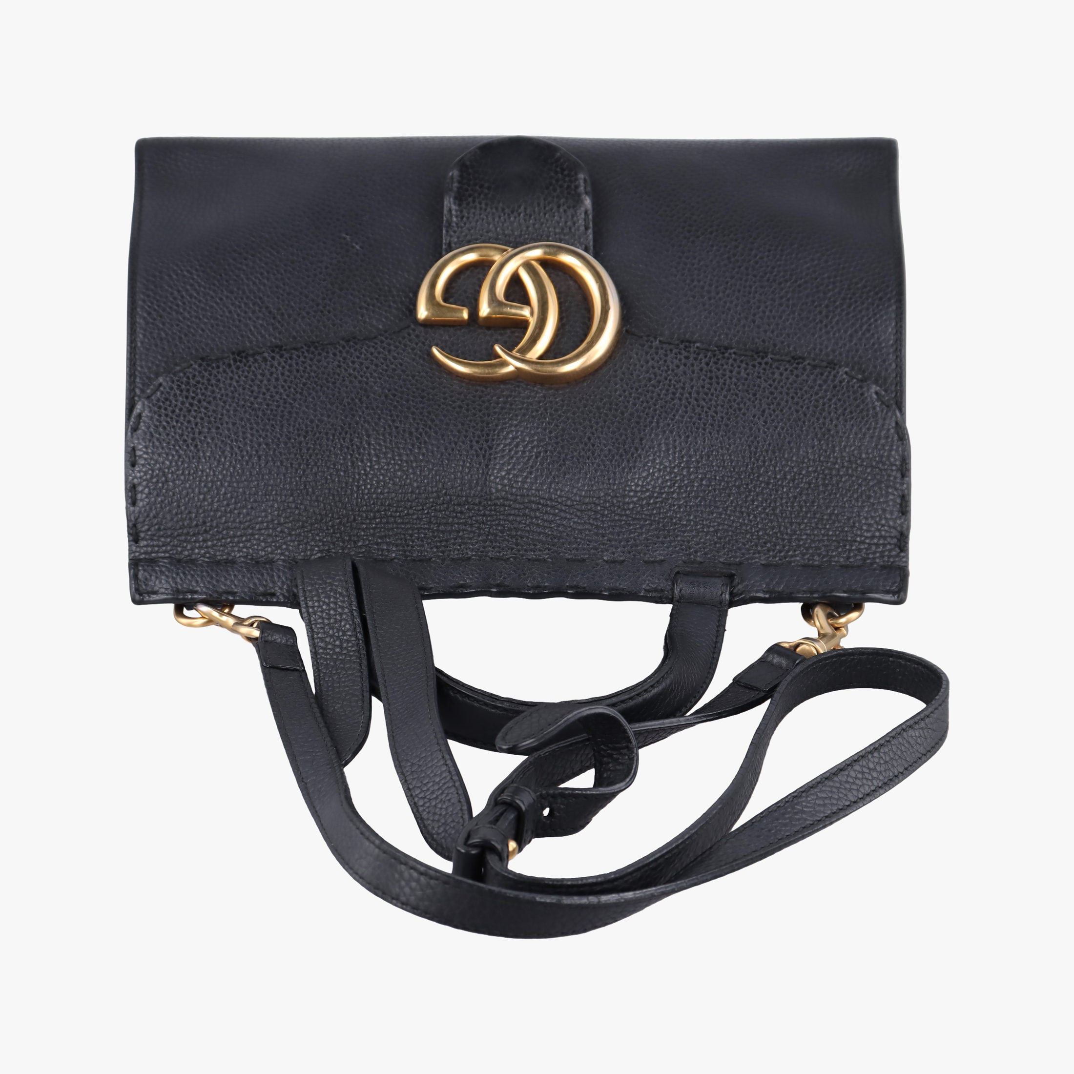 Pre-owned Gucci GG Marmont Black Leather 421890 shoulderbag | stylenewstar
