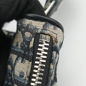 Pre-owned Christian Dior Saddlebags Gray×Navy×Black Jacquard×Leather  bum bag/waist bag | stylenewstar