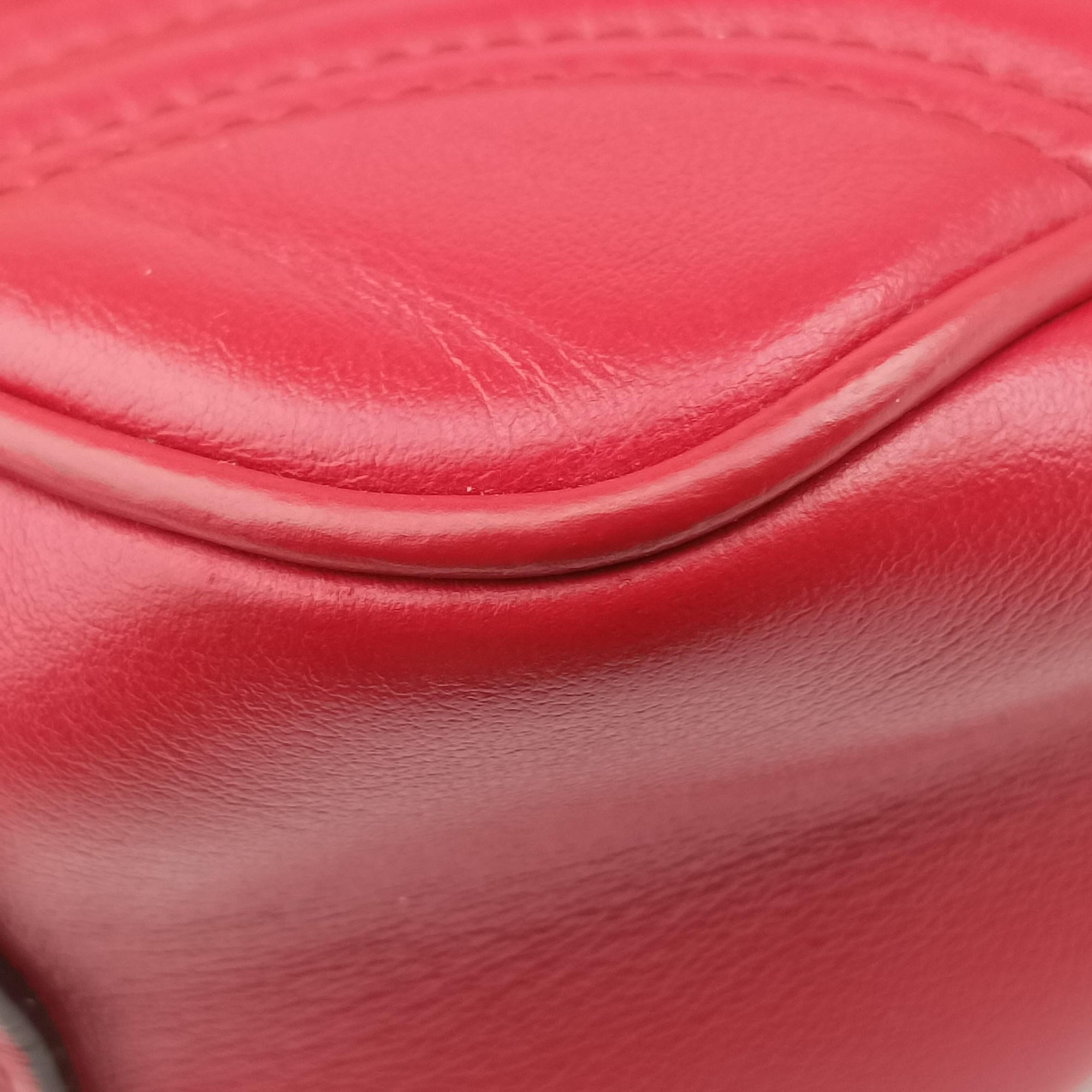 Pre-owned Gucci GG Marmont Red Leather 443497 shoulderbag | stylenewstar