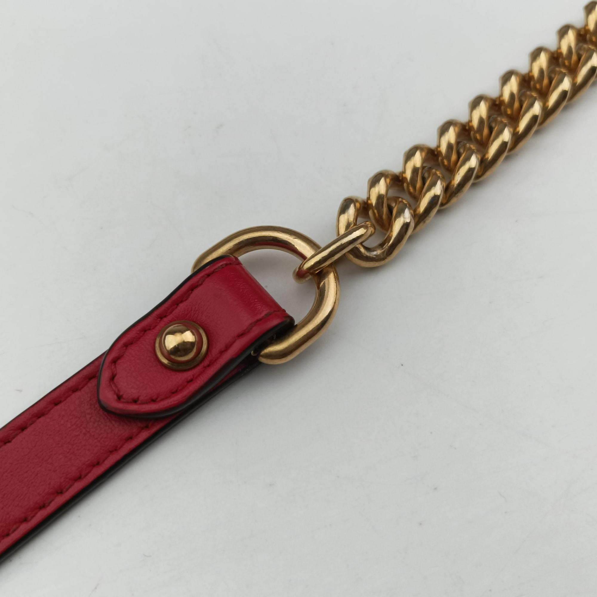 Pre-owned Gucci GG Marmont Red Leather 443497 shoulderbag | stylenewstar