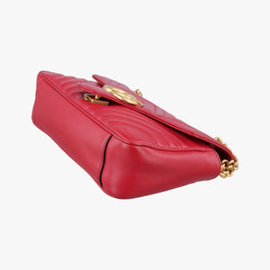 Pre-owned Gucci GG Marmont Red Leather 443497 shoulderbag | stylenewstar