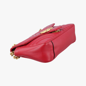 Pre-owned Gucci GG Marmont Red Leather 443497 shoulderbag | stylenewstar