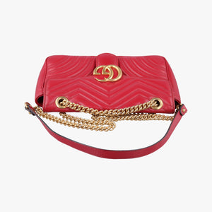 Pre-owned Gucci GG Marmont Red Leather 443497 shoulderbag | stylenewstar