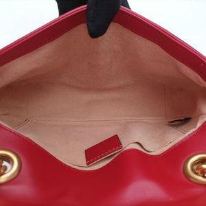 Pre-owned Gucci GG Marmont Red Leather 446744 shoulderbag | stylenewstar
