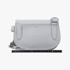 Pre-owned Christian Dior Saddle Gray leather  shoulderbag | stylenewstar