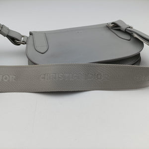 Pre-owned Christian Dior Saddle Gray leather  shoulderbag | stylenewstar