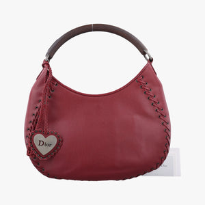 Pre-owned Christian Dior Ethnic Hobo Red Leather  handbag | stylenewstar