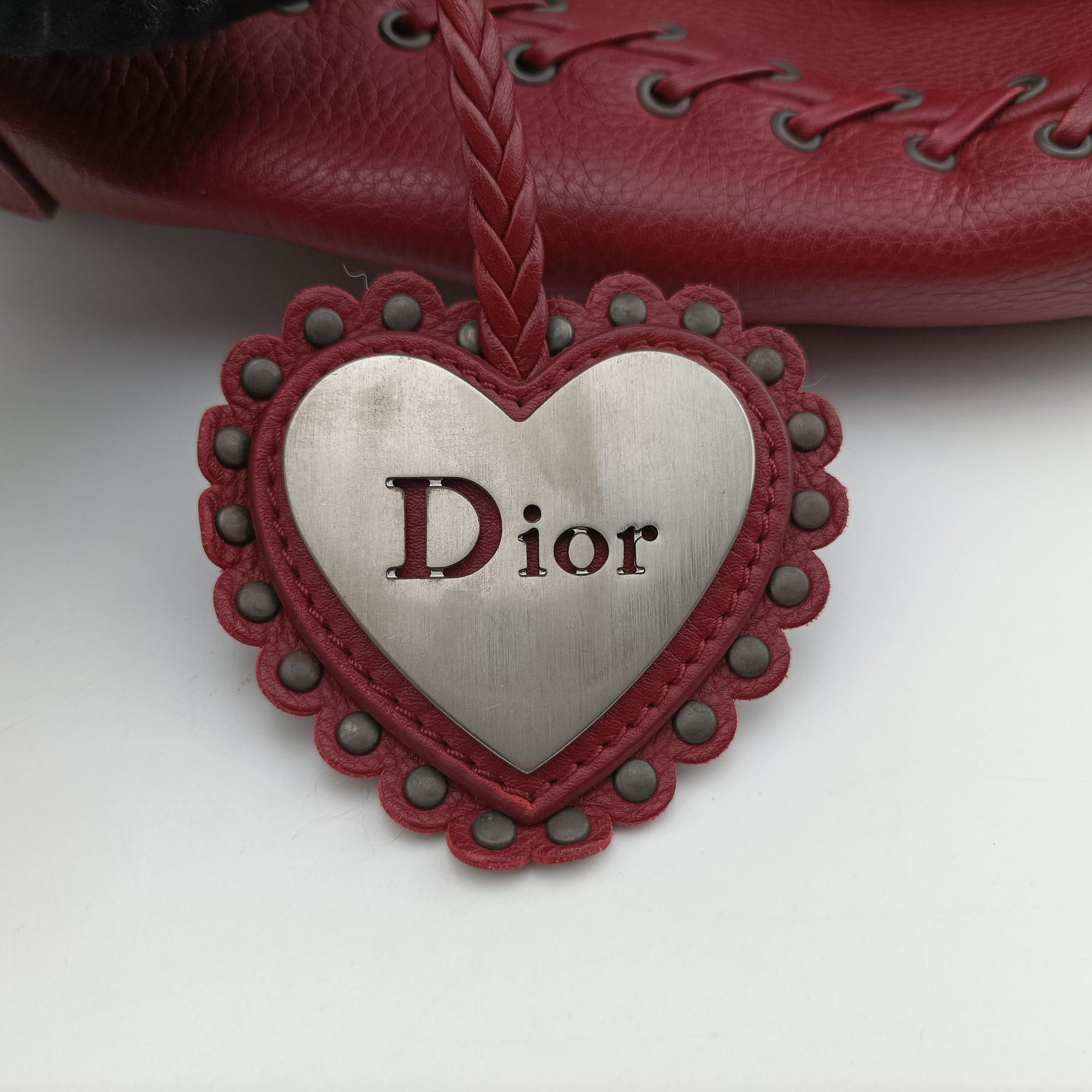 Pre-owned Christian Dior Ethnic Hobo Red Leather  handbag | stylenewstar