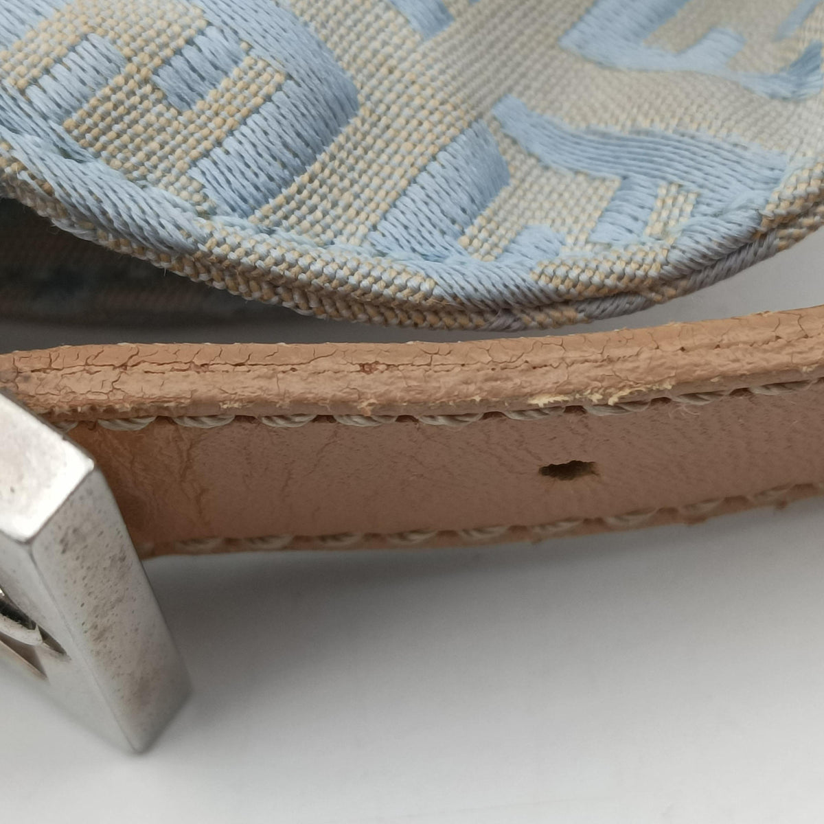 Vintage Fendi Baguette Blue Canvas  handbag | stylenewstar