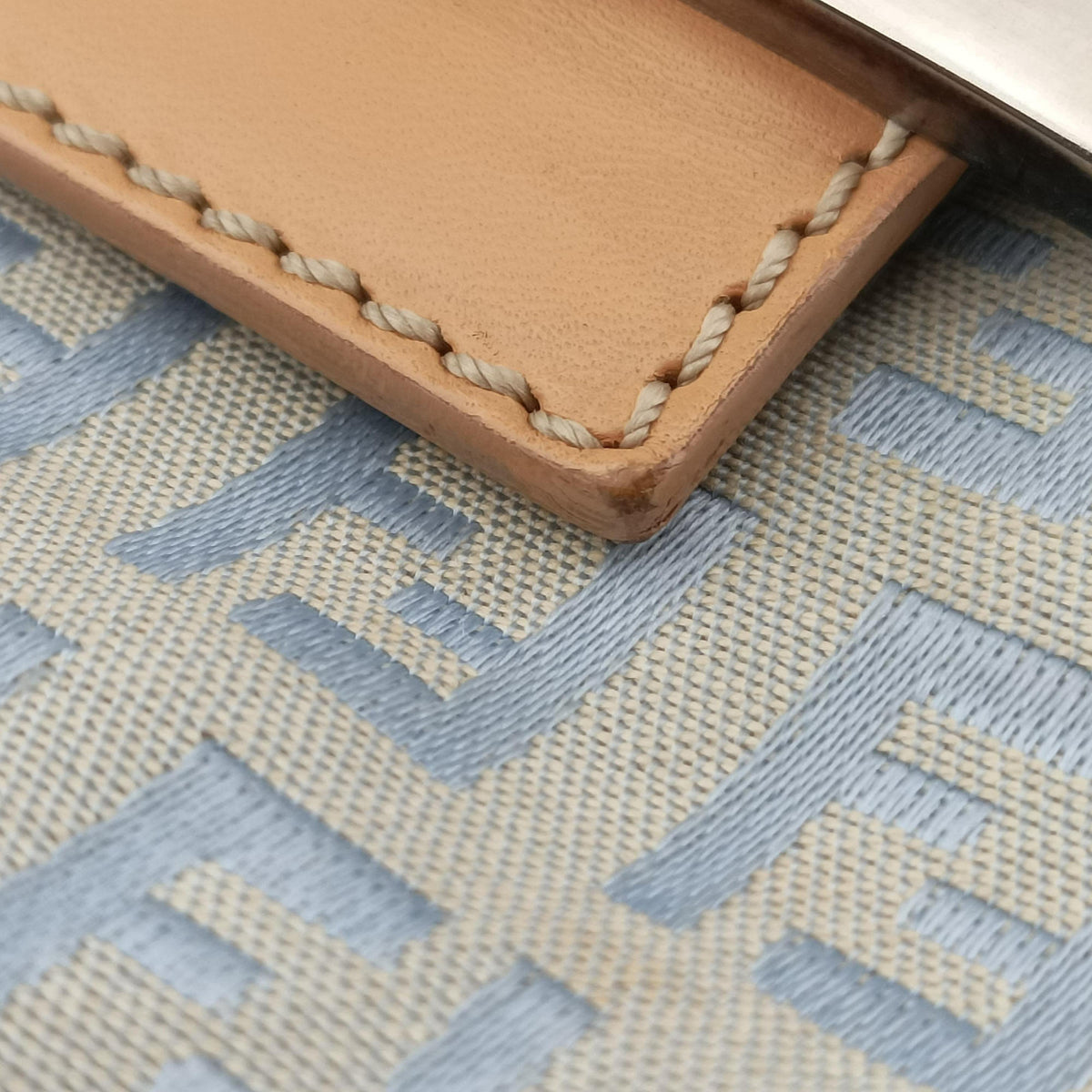 Vintage Fendi Baguette Blue Canvas  handbag | stylenewstar