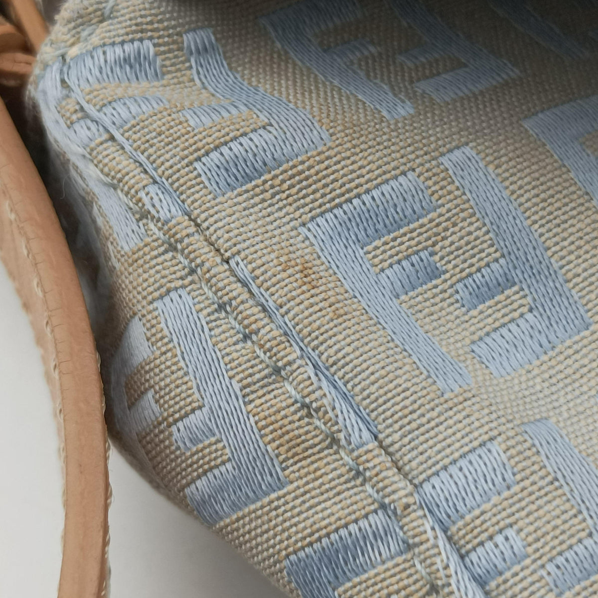 Vintage Fendi Baguette Blue Canvas  handbag | stylenewstar