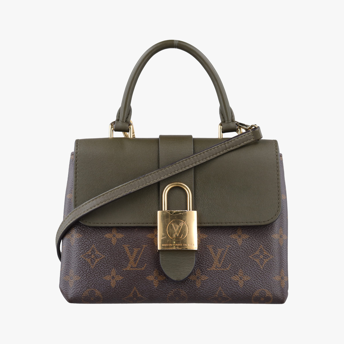 Pre-owned Louis Vuitton Locky BB Brown×Laurier Monogram canvas×calf leather M44797 shoulderbag | stylenewstar