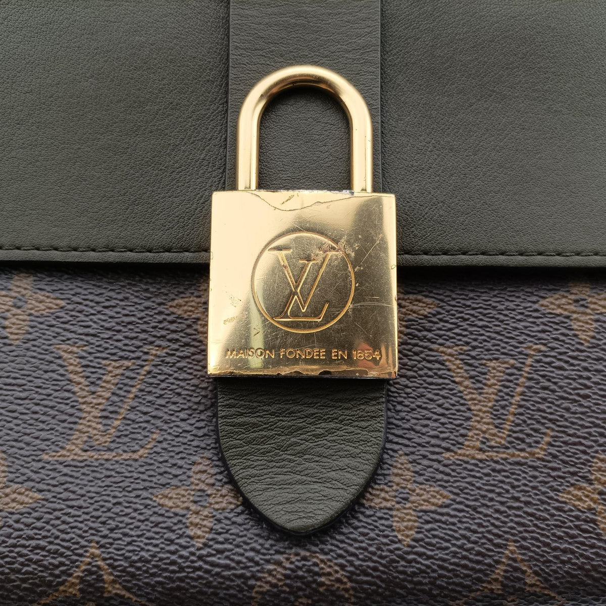 Pre-owned Louis Vuitton Locky BB Brown×Laurier Monogram canvas×calf leather M44797 shoulderbag | stylenewstar