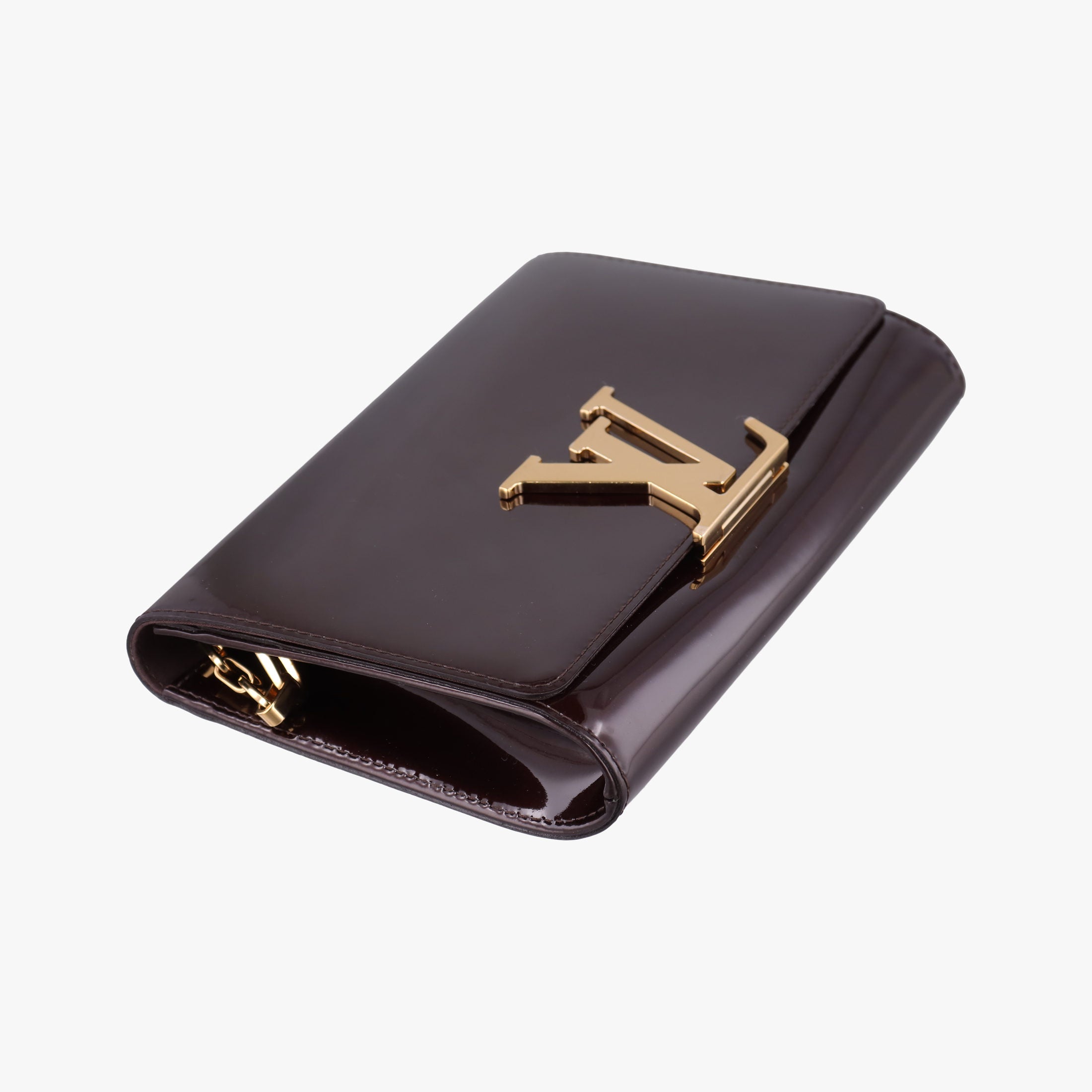 Pre-owned Louis Vuitton Pochette Louise GM Amarante Vernis M51631 shoulderbag | stylenewstar