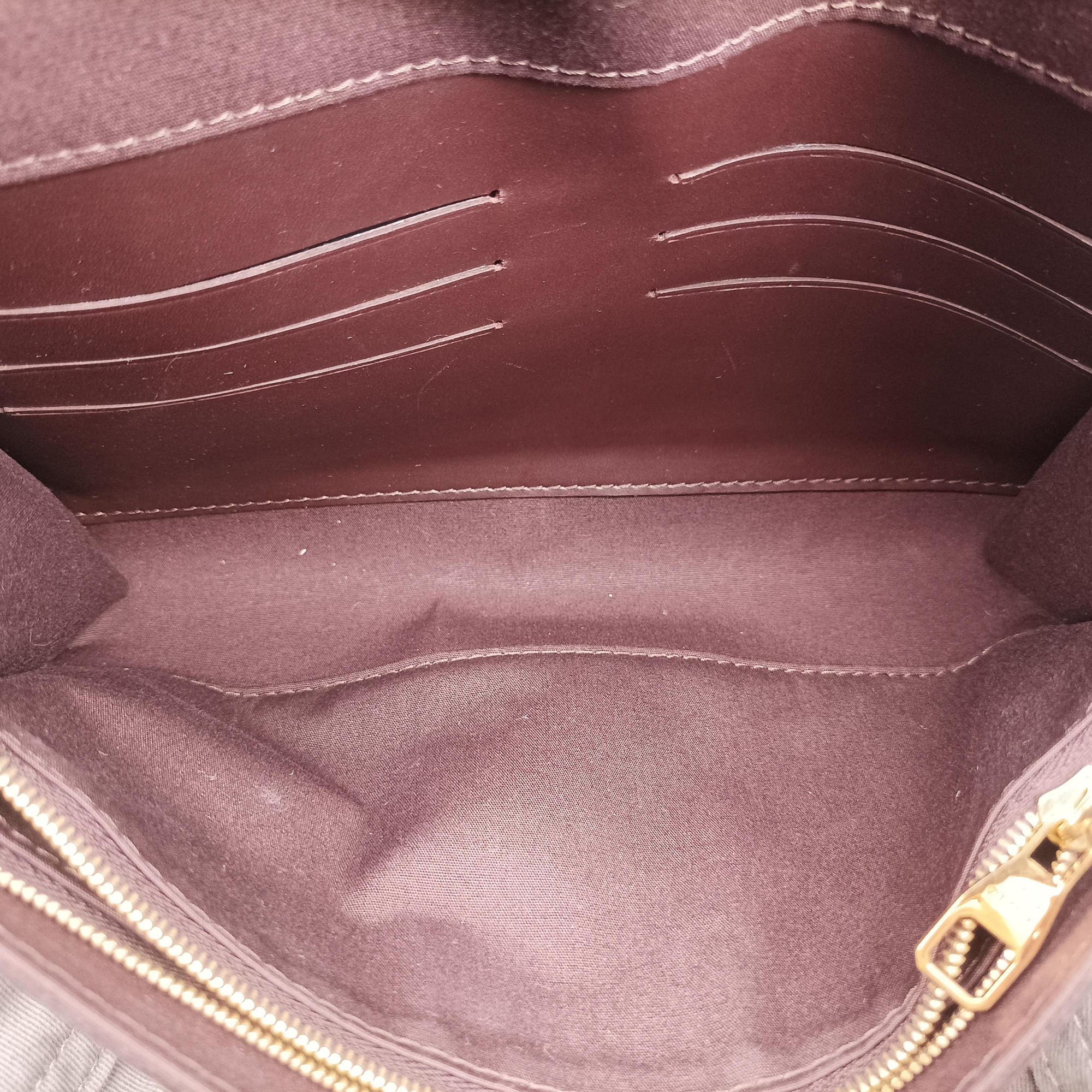 Pre-owned Louis Vuitton Pochette Louise GM Amarante Vernis M51631 shoulderbag | stylenewstar