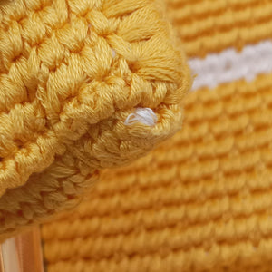 Pre-owned Fendi SUNSHINE Yellow Crochet×leather 8BH386 shoulderbag | stylenewstar