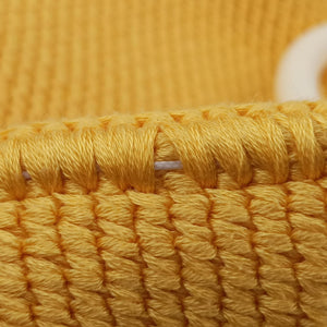 Pre-owned Fendi SUNSHINE Yellow Crochet×leather 8BH386 shoulderbag | stylenewstar