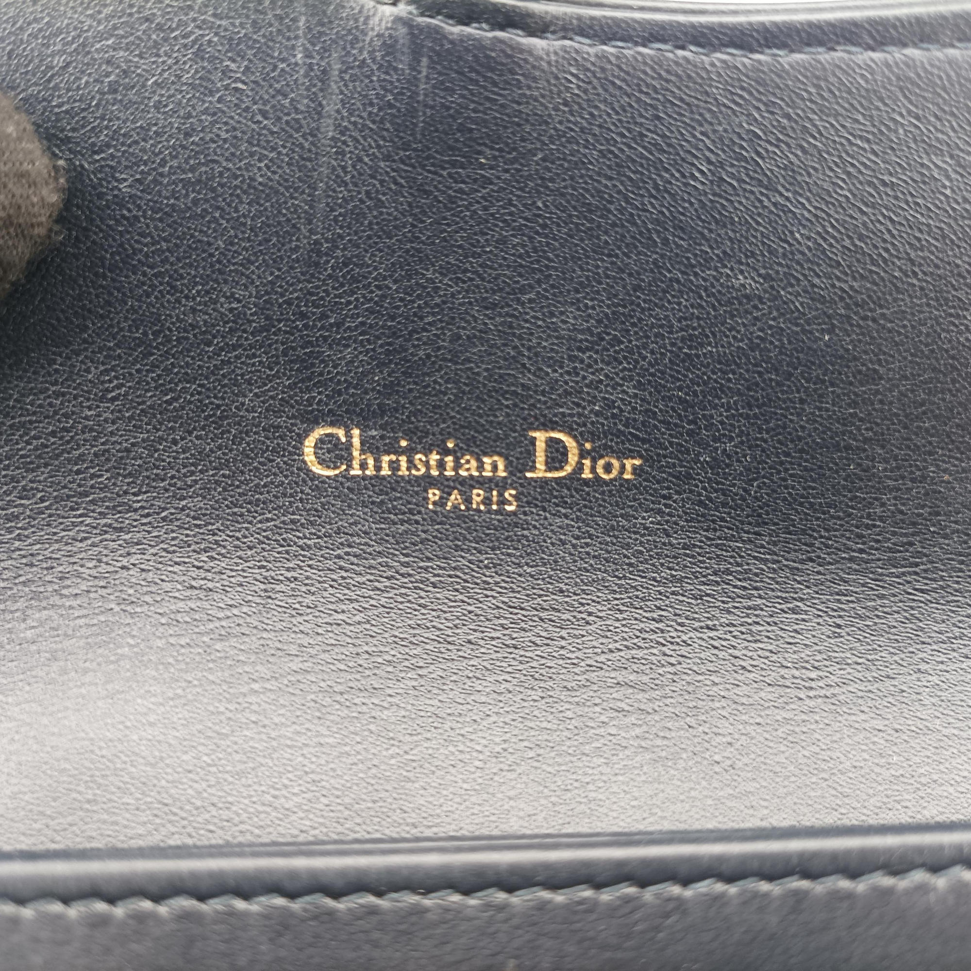Pre-owned Christian Dior Saddle Navy×Gray jacquard×Leather  shoulderbag | stylenewstar