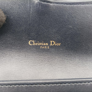 Pre-owned Christian Dior Saddle Navy×Gray jacquard×Leather  shoulderbag | stylenewstar