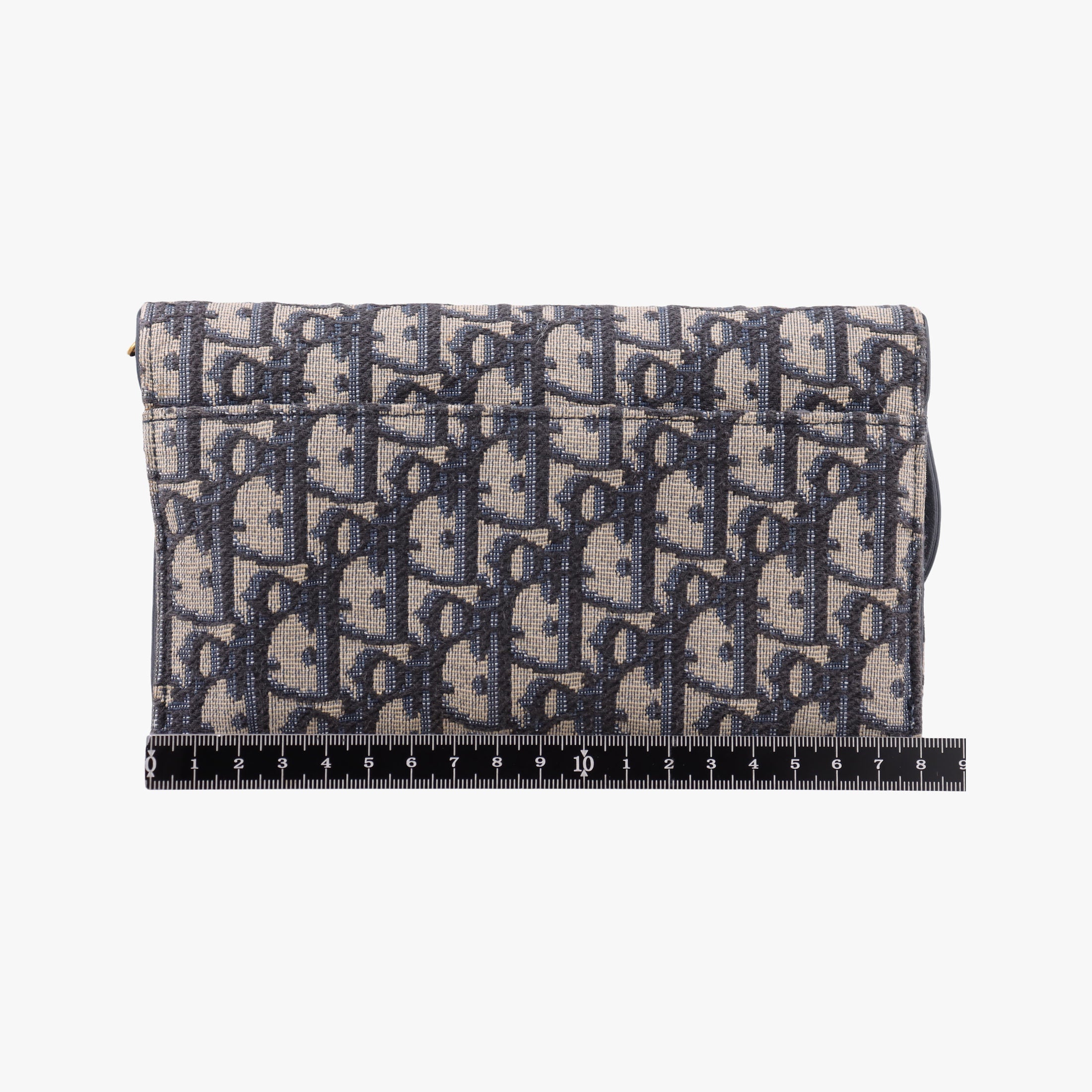 Pre-owned Christian Dior Saddle Navy×Gray jacquard×Leather  shoulderbag | stylenewstar