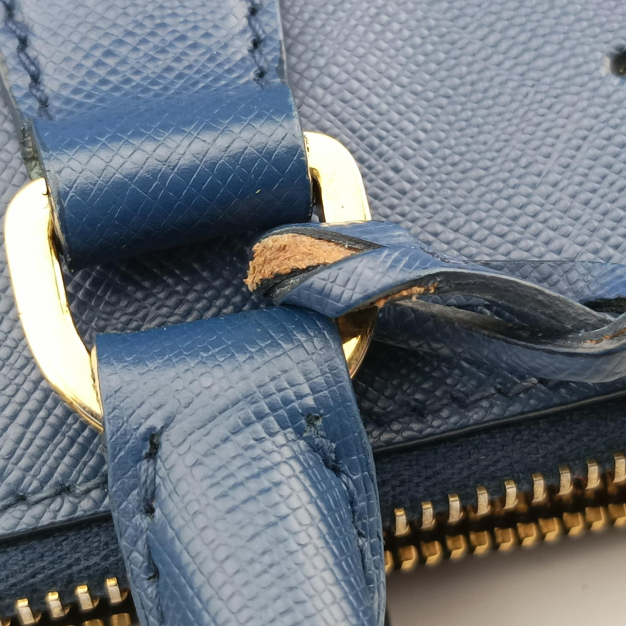 Pre-owned Prada Galleria Blue SAFFIANO Leather BN1786 shoulderbag | stylenewstar