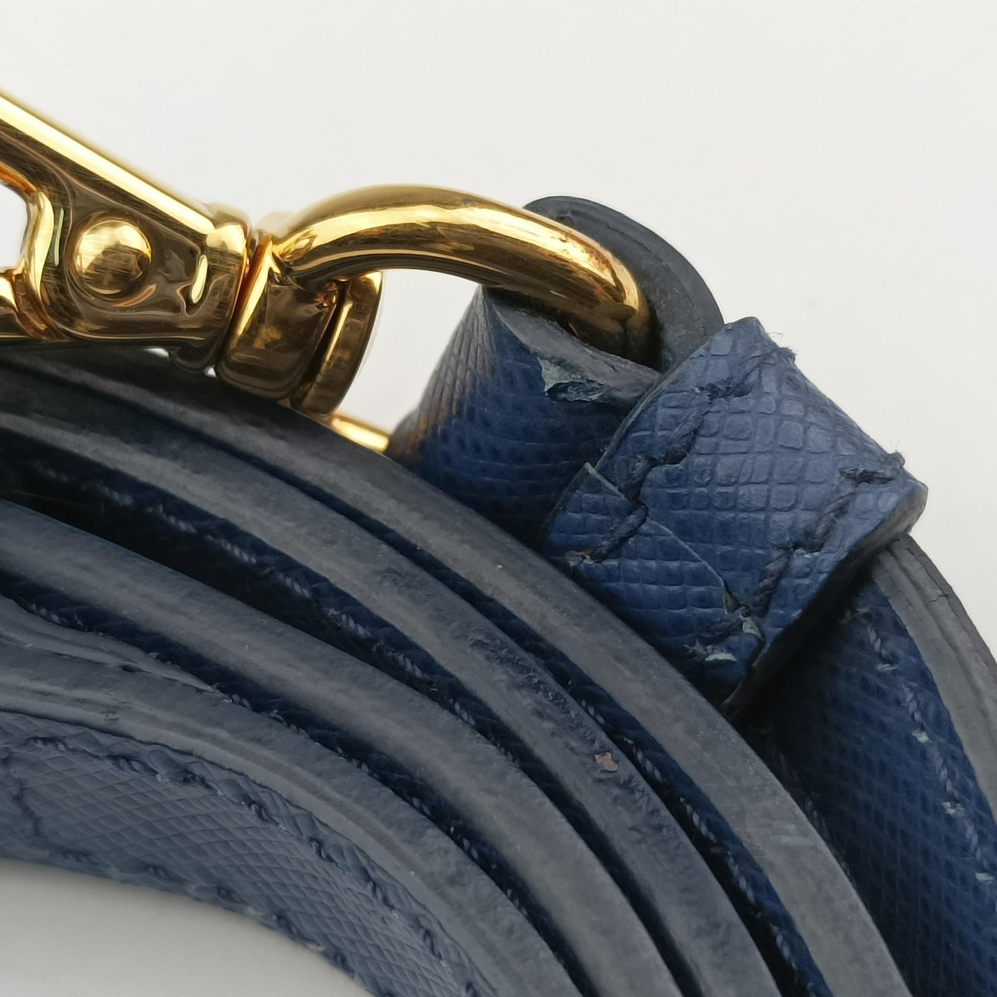 Pre-owned Prada Galleria Blue SAFFIANO Leather BN1786 shoulderbag | stylenewstar