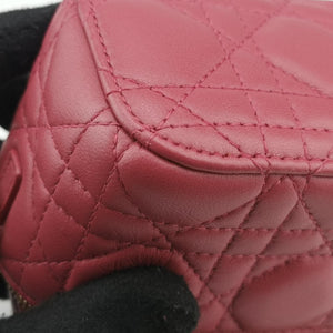 Pre-owned Christian Dior Lady Dior micro vanity RedPink lambskin  shoulderbag | stylenewstar