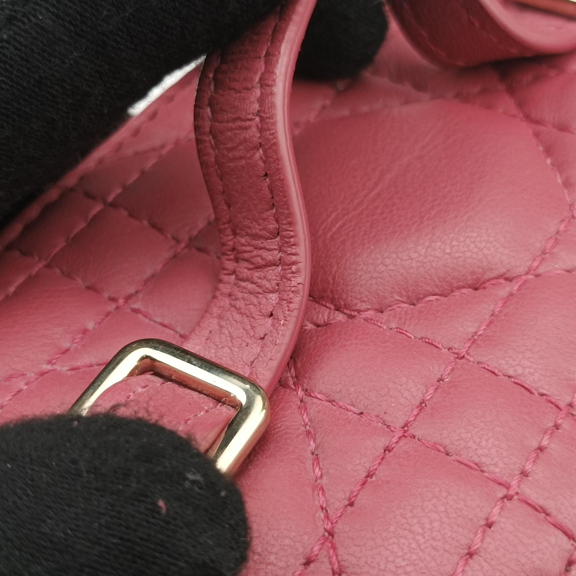 Pre-owned Christian Dior Lady Dior micro vanity RedPink lambskin  shoulderbag | stylenewstar