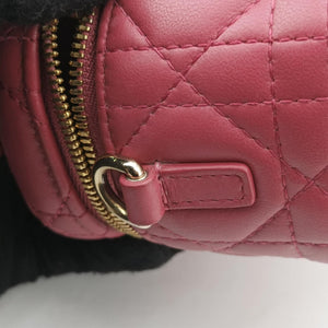 Pre-owned Christian Dior Lady Dior micro vanity RedPink lambskin  shoulderbag | stylenewstar