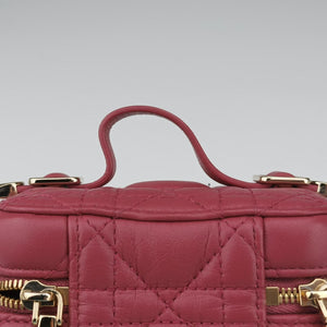 Pre-owned Christian Dior Lady Dior micro vanity RedPink lambskin  shoulderbag | stylenewstar