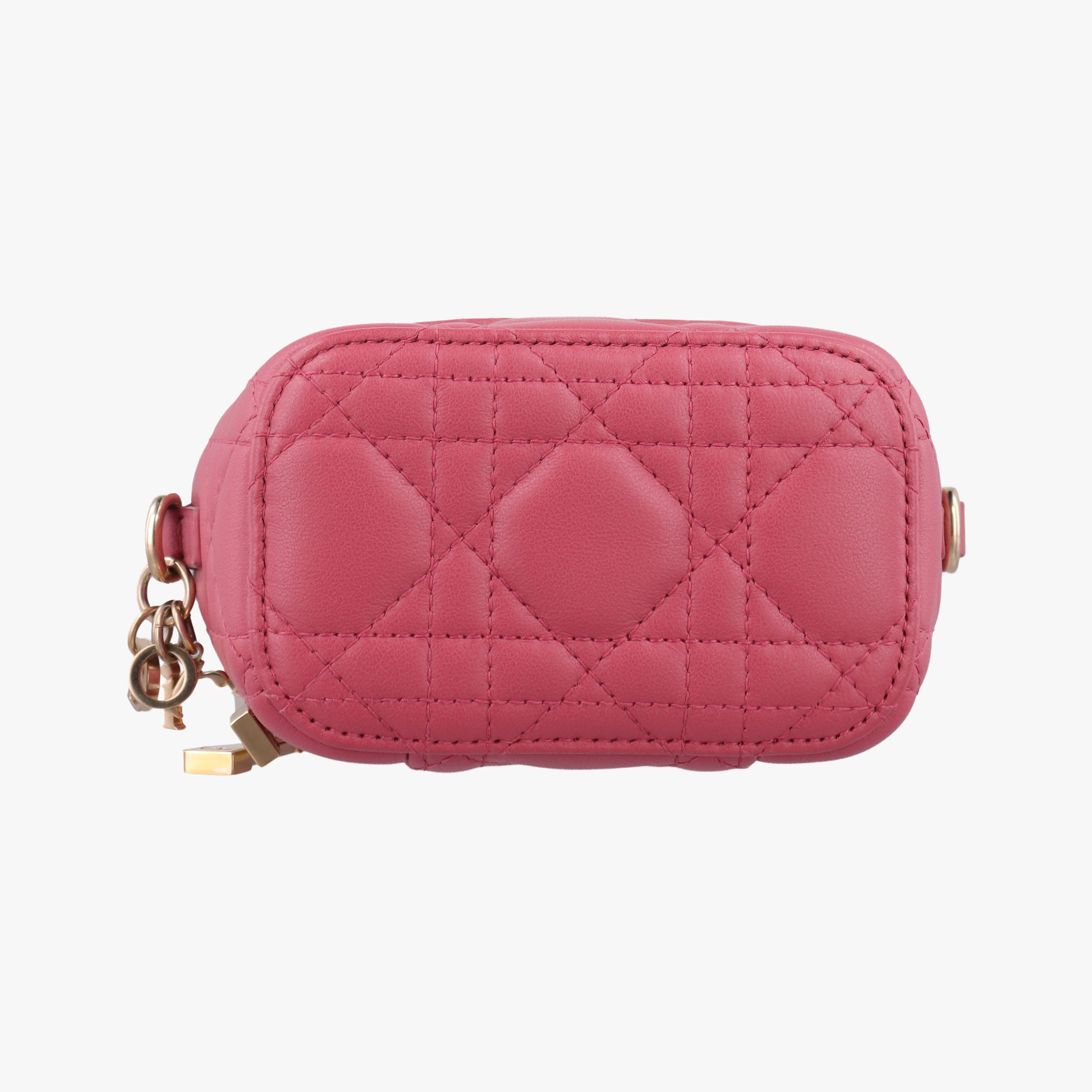 Pre-owned Christian Dior Lady Dior micro vanity RedPink lambskin  shoulderbag | stylenewstar