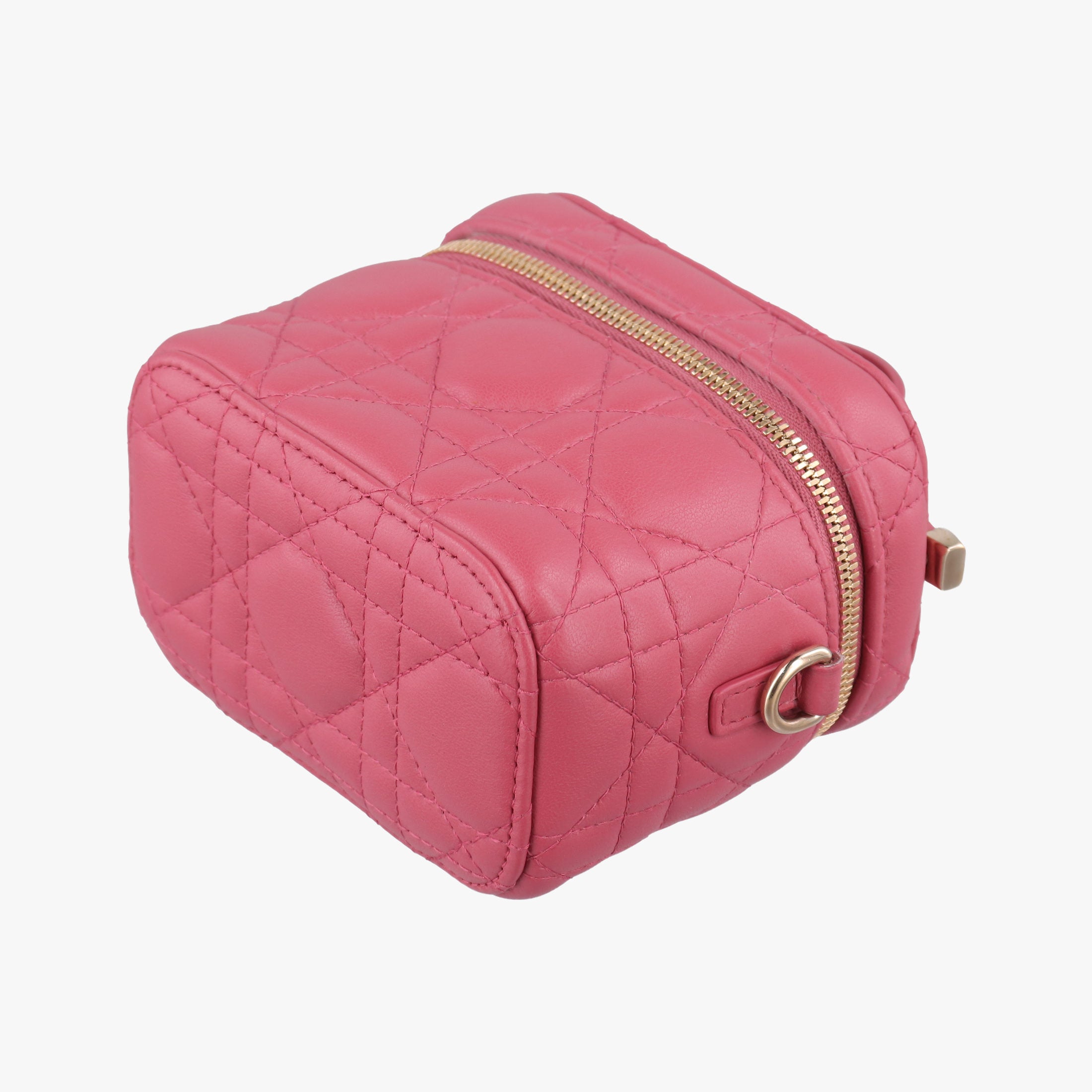 Pre-owned Christian Dior Lady Dior micro vanity RedPink lambskin  shoulderbag | stylenewstar