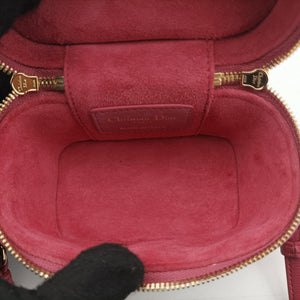 Pre-owned Christian Dior Lady Dior micro vanity RedPink lambskin  shoulderbag | stylenewstar