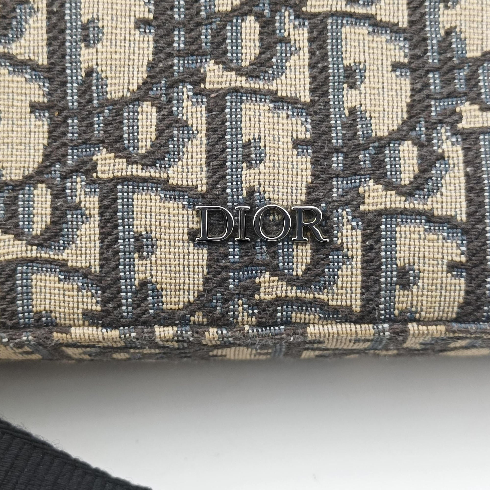 Vintage Christian Dior Safari Oblique Navy×Gray jacquard×Leather  shoulderbag | stylenewstar