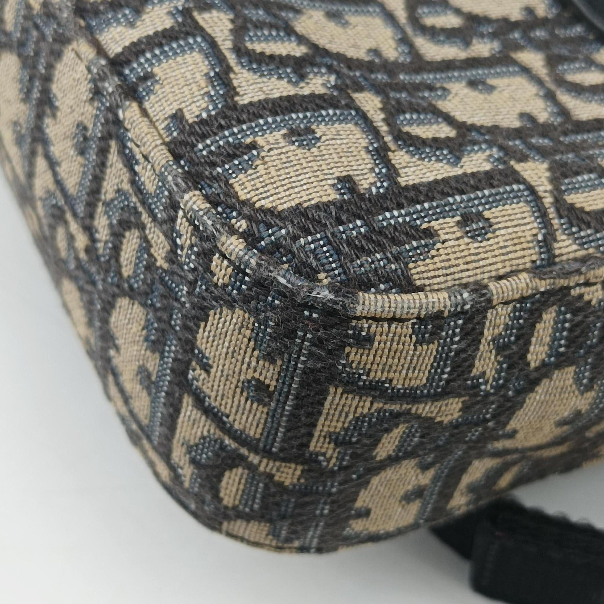 Vintage Christian Dior Safari Oblique Navy×Gray jacquard×Leather  shoulderbag | stylenewstar