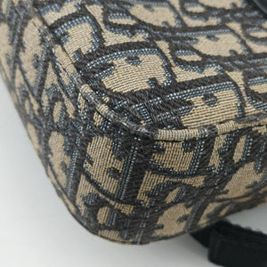 Vintage Christian Dior Safari Oblique Navy×Gray jacquard×Leather  shoulderbag | stylenewstar