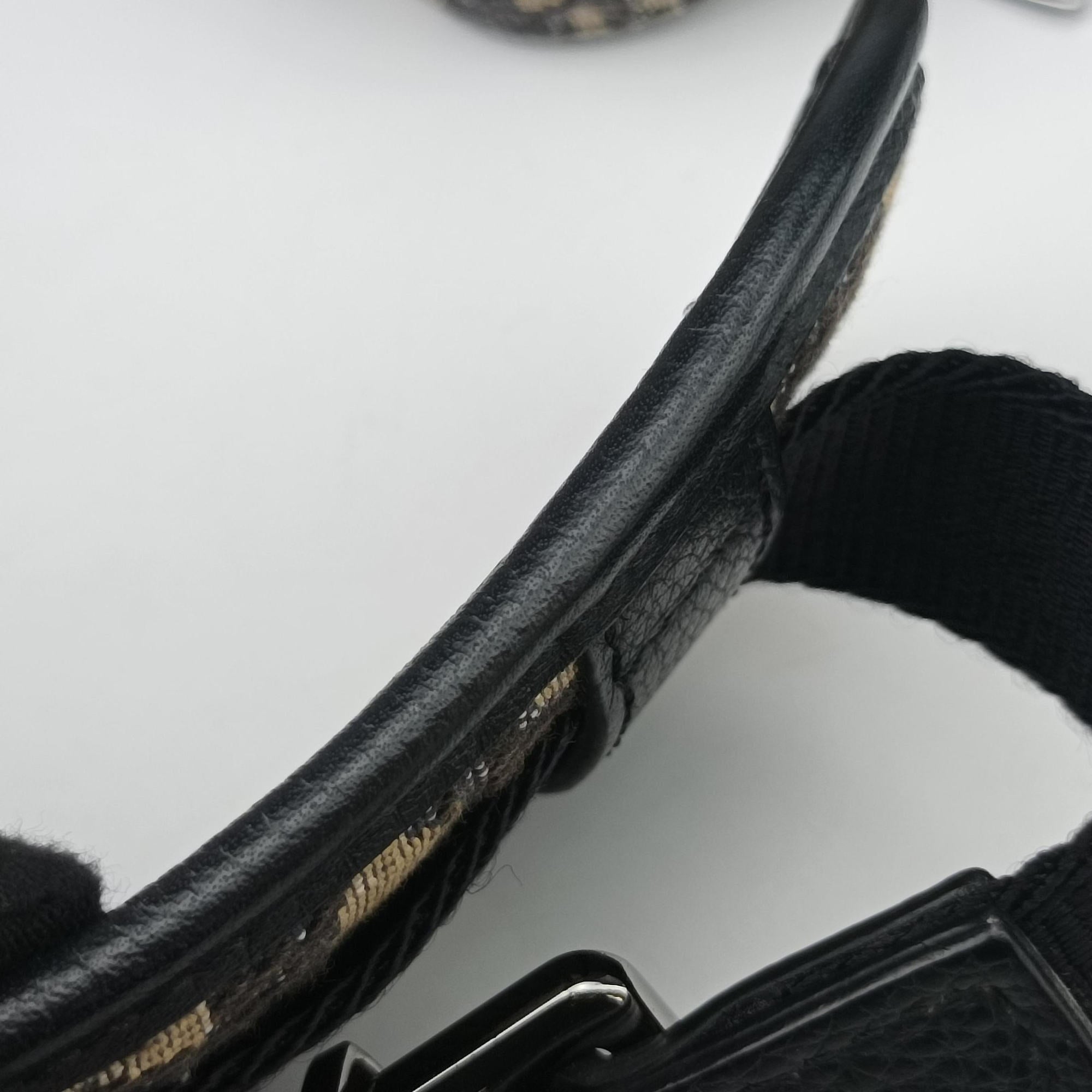Vintage Christian Dior Safari Oblique Navy×Gray jacquard×Leather  shoulderbag | stylenewstar