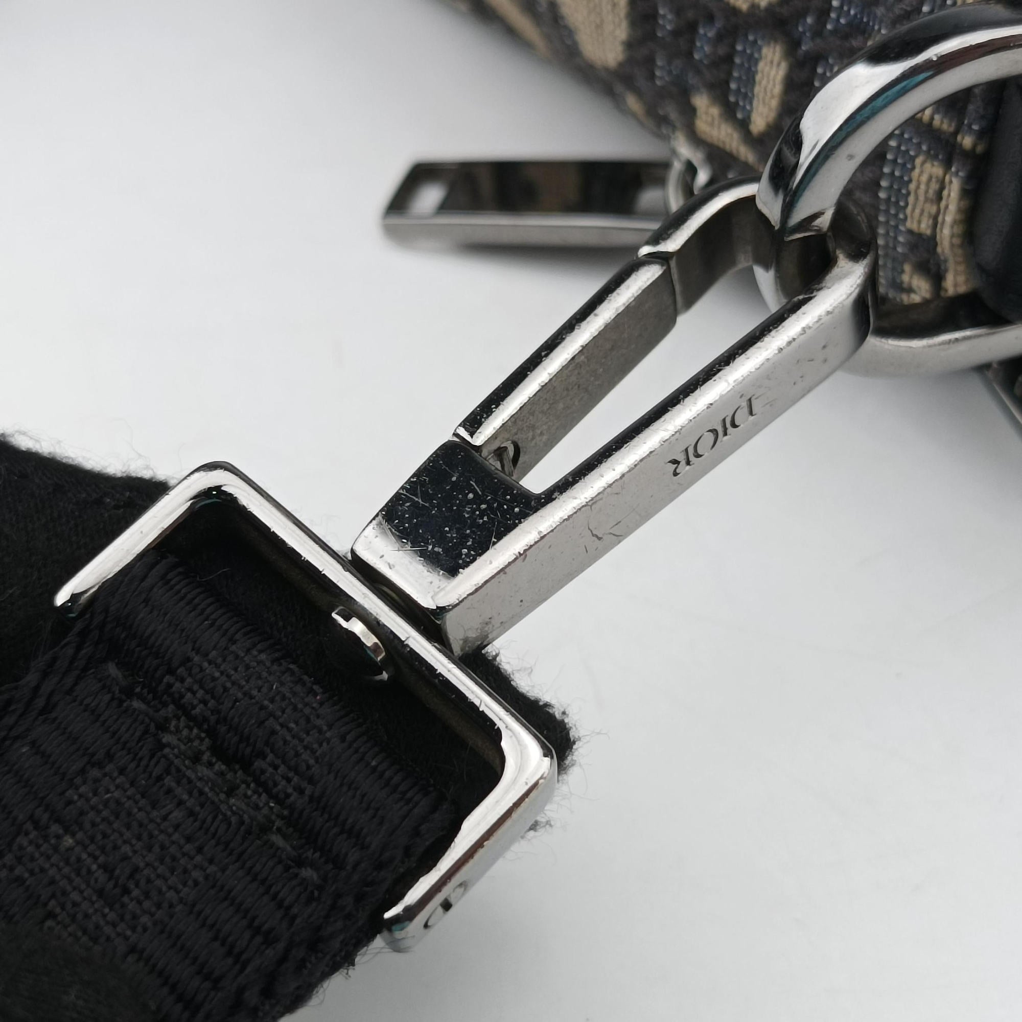 Vintage Christian Dior Safari Oblique Navy×Gray jacquard×Leather  shoulderbag | stylenewstar