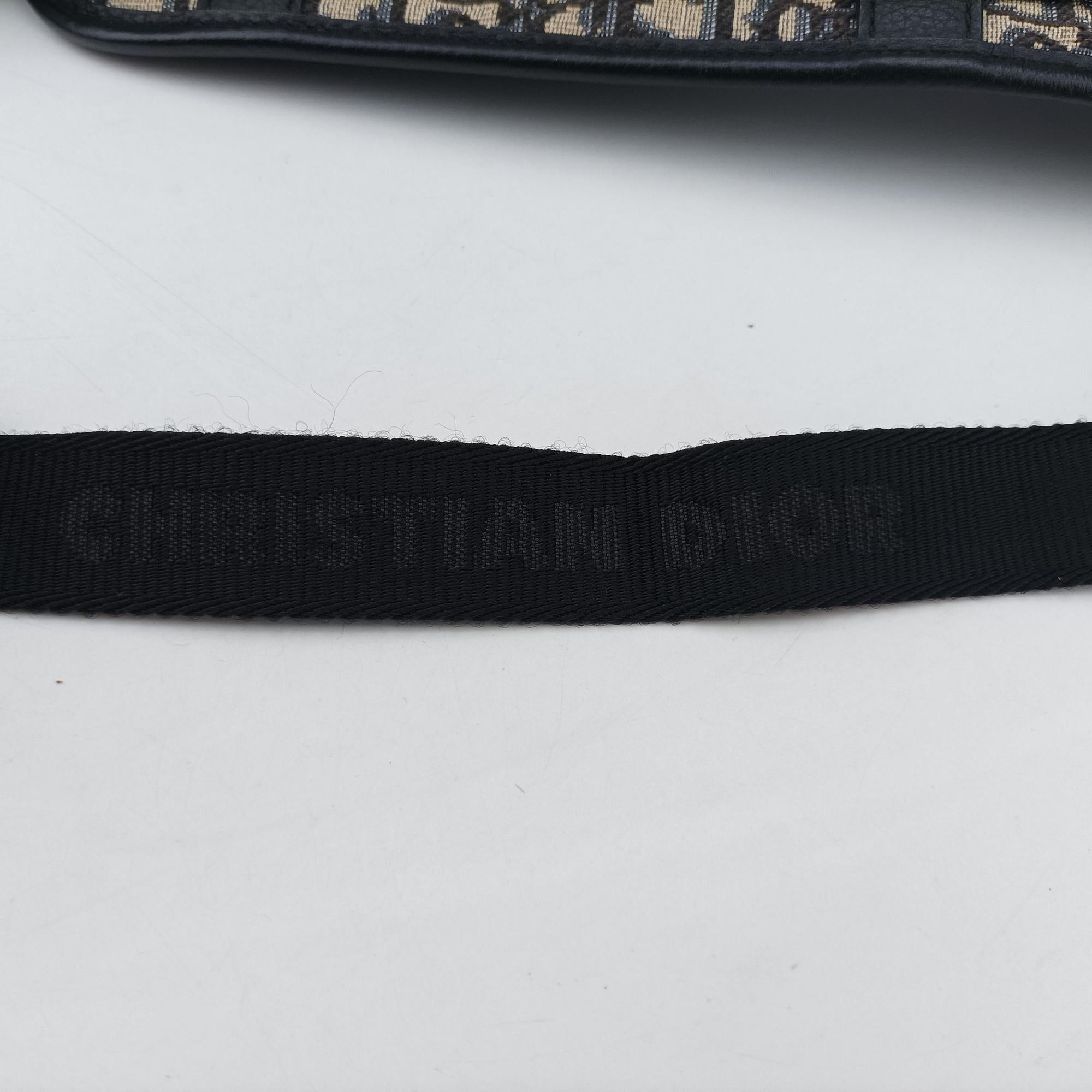 Vintage Christian Dior Safari Oblique Navy×Gray jacquard×Leather  shoulderbag | stylenewstar
