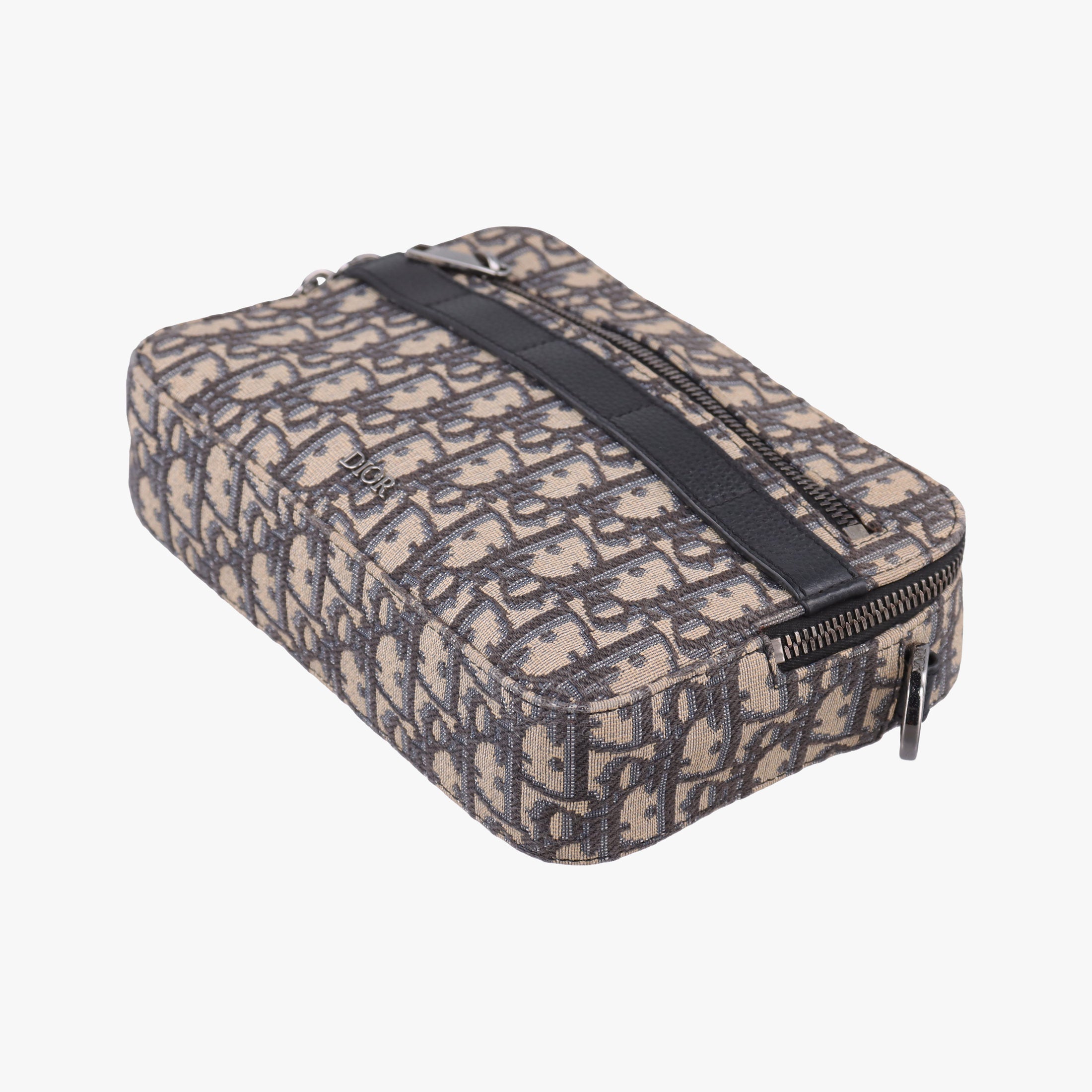 Vintage Christian Dior Safari Oblique Navy×Gray jacquard×Leather  shoulderbag | stylenewstar