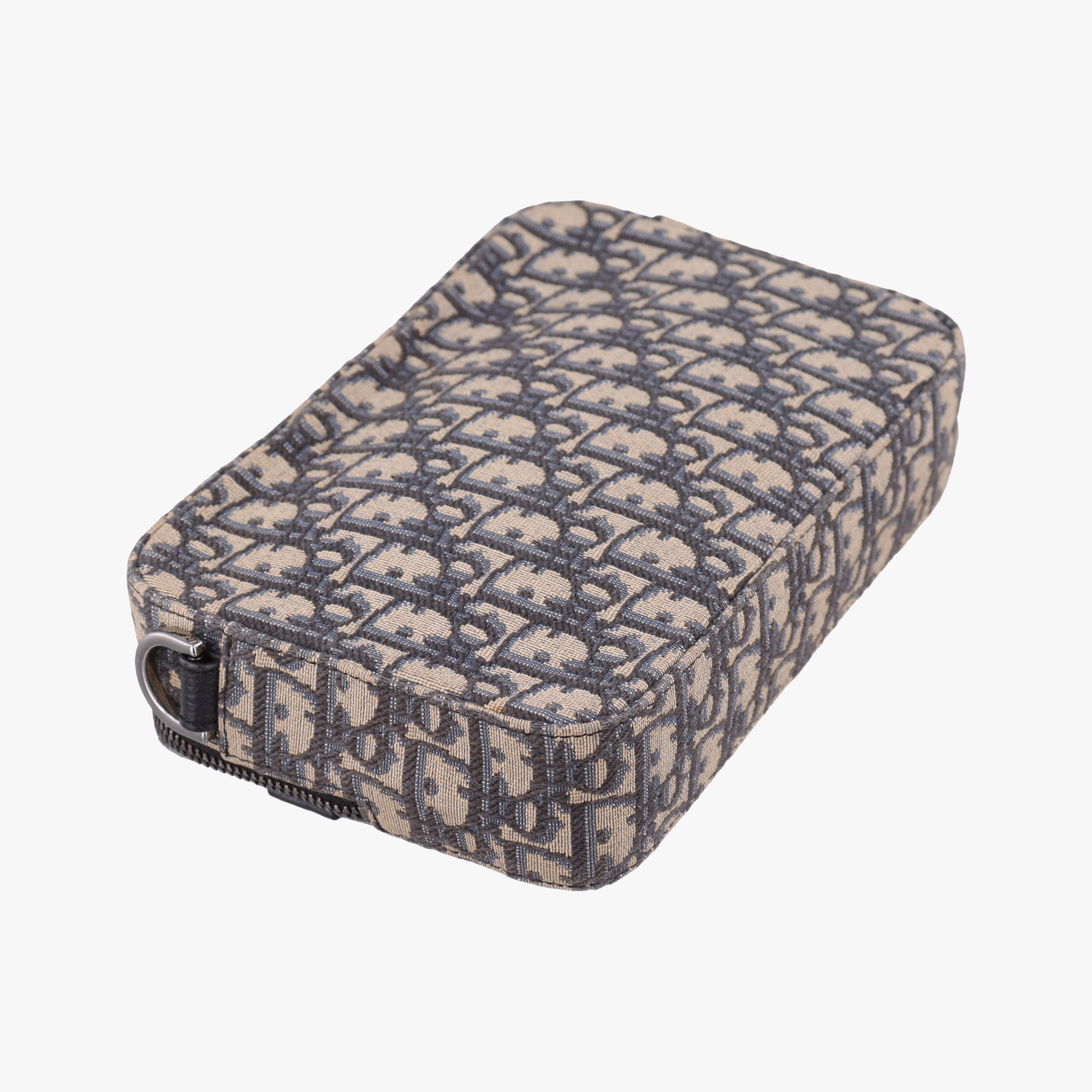 Vintage Christian Dior Safari Oblique Navy×Gray jacquard×Leather  shoulderbag | stylenewstar