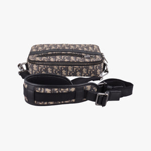Vintage Christian Dior Safari Oblique Navy×Gray jacquard×Leather  shoulderbag | stylenewstar