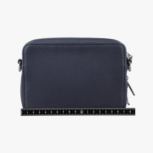 Pre-owned Christian Dior Compact Messenger Navy × Grey Leather  shoulderbag | stylenewstar