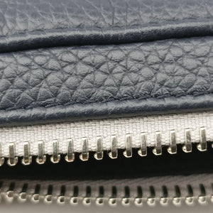 Pre-owned Christian Dior Compact Messenger Navy × Grey Leather  shoulderbag | stylenewstar
