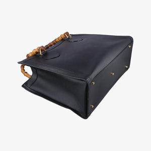 Pre-owned Gucci Bamboo Black Leather 002.28 handbag | stylenewstar